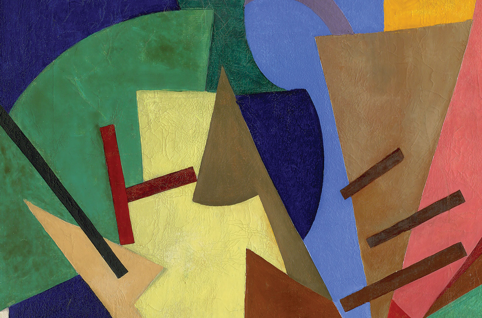 Ольга Розанова. Беспредметная композиция (полет аэроплана). Фрагмент. 1916. Холст, масло. Самарский областной художественный музей