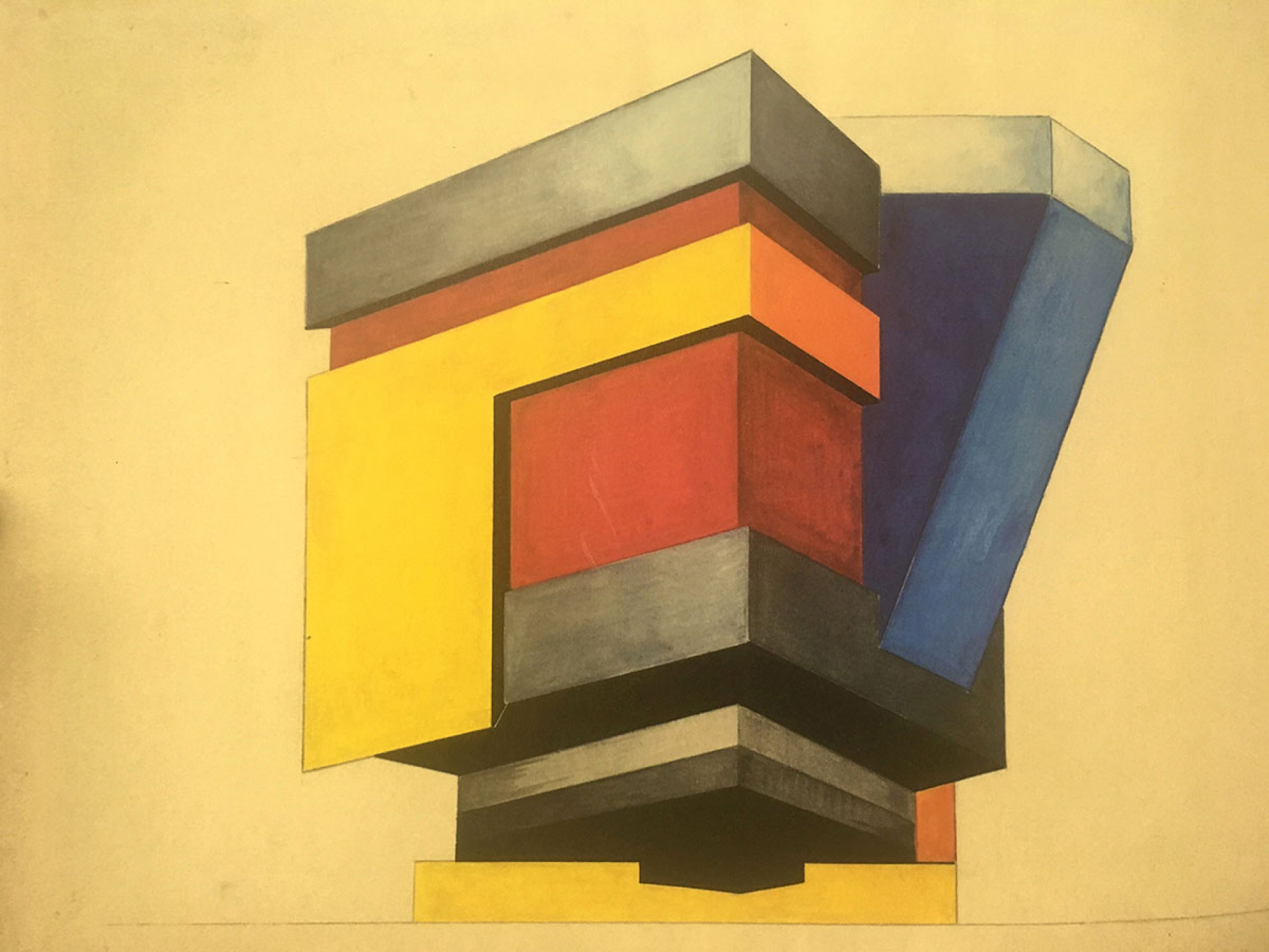 Надежда Колпакова. Цветовое решение фасадов архитектурного объема. 1928 