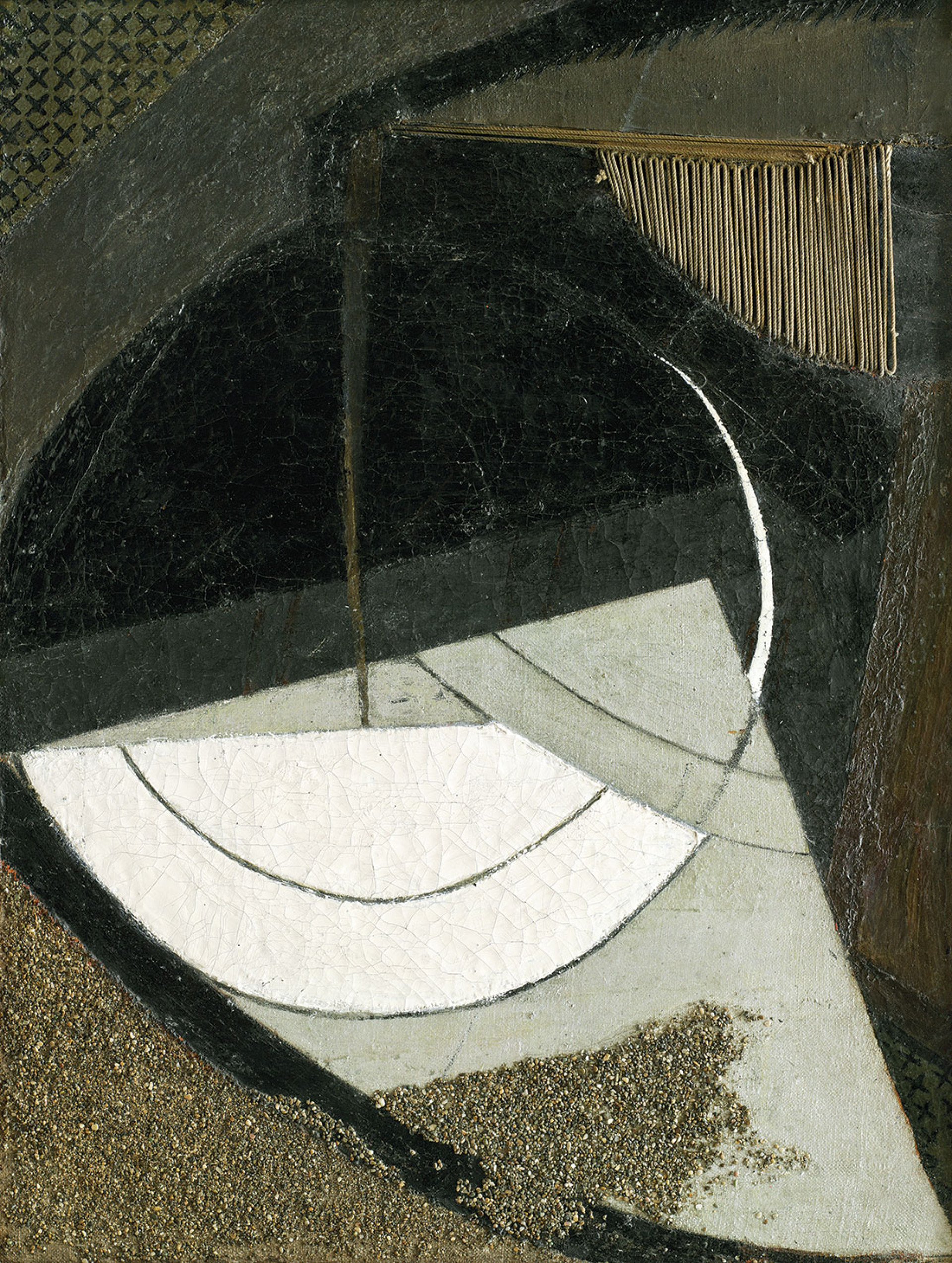 София Исааковна Дымшиц-Толстая. Композиция «Компас». 1910-е. Холст, масло, песок, веревка, алюминиевая краска. Самарский областной художественный музей