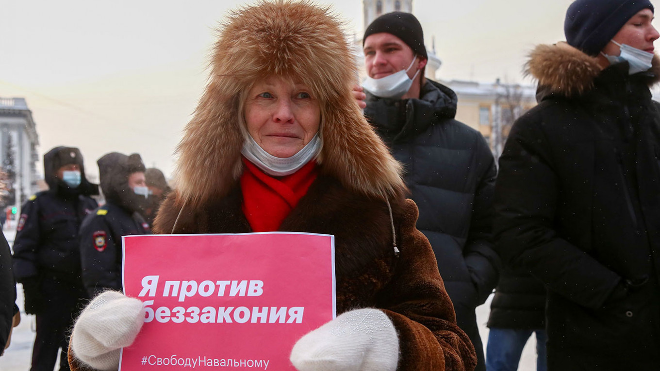 Акция в поддержку Навального в Иваново.