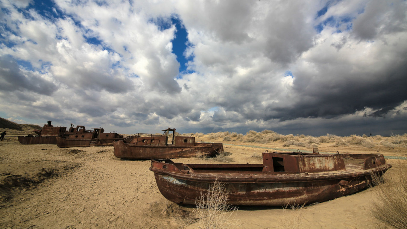 Аральское море – некогда четвертое по величине озеро в мире – резко уменьшилось в размерах после того, как в 1960-х годах начался отбор вод двух питавших его рек для орошения хлопковых и рисовых плантаций