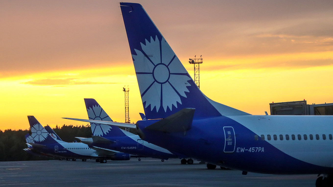 Самолеты авиакомпании «Белавиа» в международном аэропорту Минска